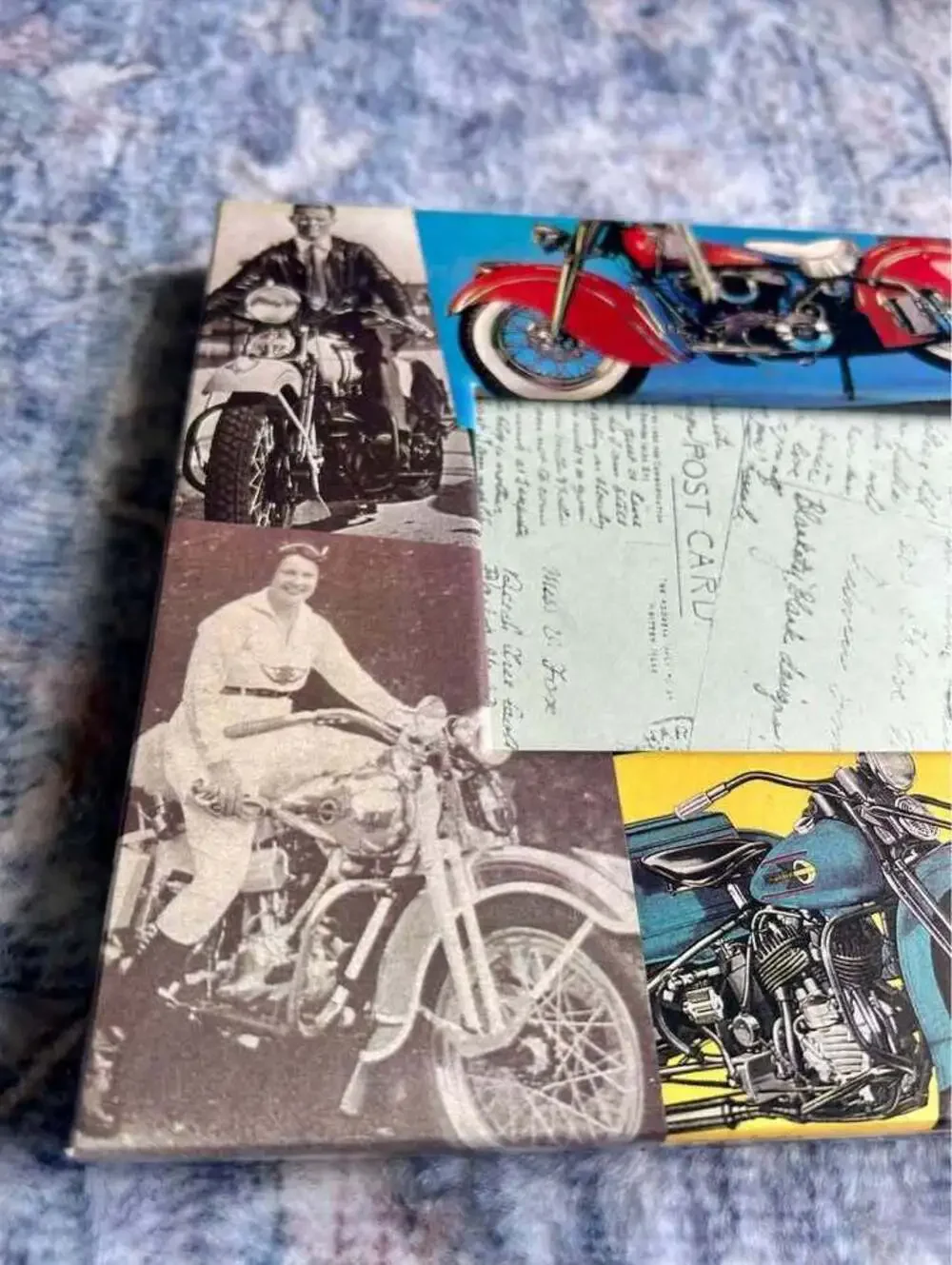 Vintage Indian Motorcycle Collage Picture Frame 4x6